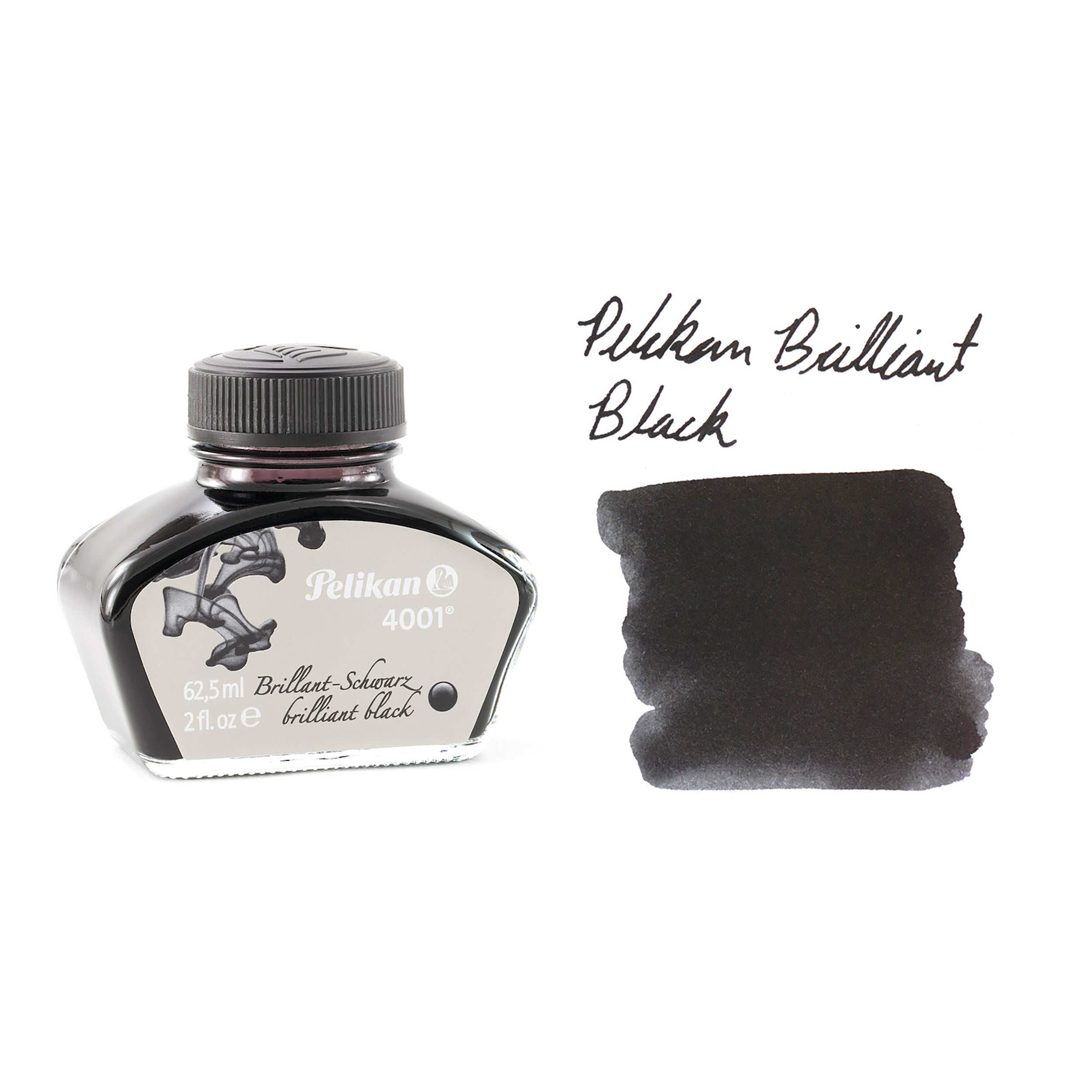 Pelikan Brilliant Black 4001 2oz Bottled Fountain Pen Ink The