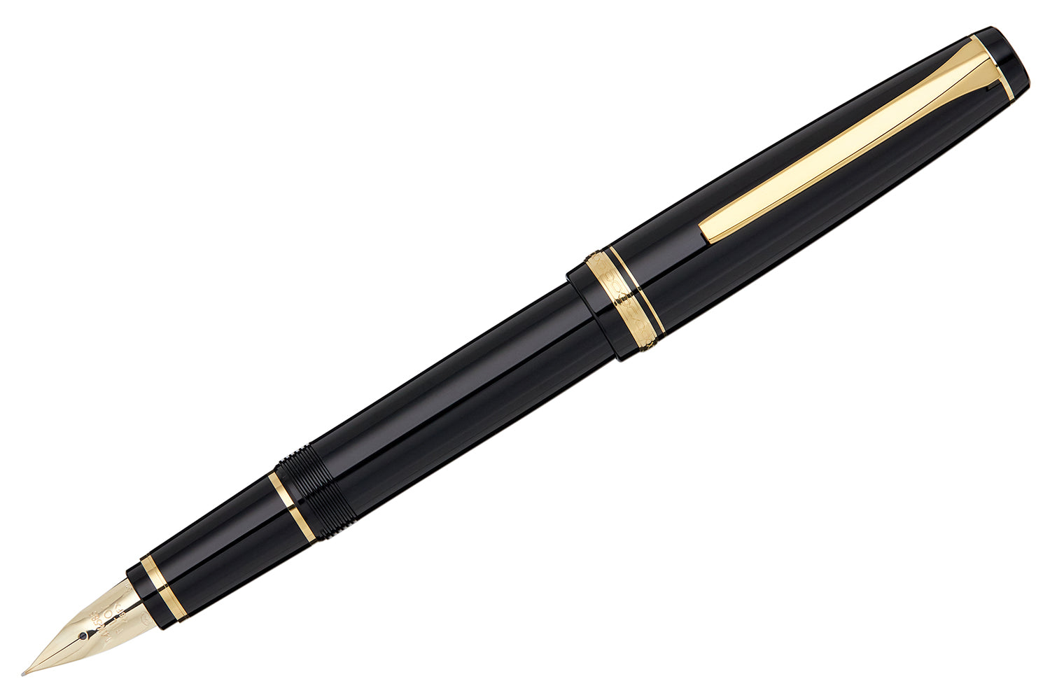 Pilot Falcon Fountain Pen - Black/Gold - The Goulet Pen Company