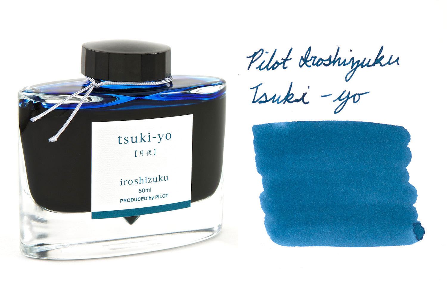 PILOT Iroshizuku Bottled Fountain Pen Ink, Tsuki-Yo, Moonlight (Teal) 50ml  Bottle (69205)
