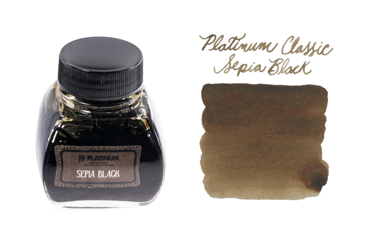Platinum Classic Sepia Black 60ml Bottled Fountain Pen Ink - The Goulet Pen Company