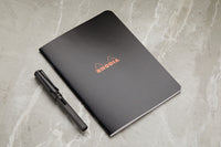 Rhodia Classic Side Staplebound A5 Notebook - Black, Lined