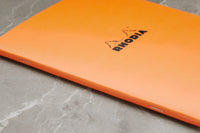 Rhodia Classic Side Staplebound A5 Notebook - Orange, Lined