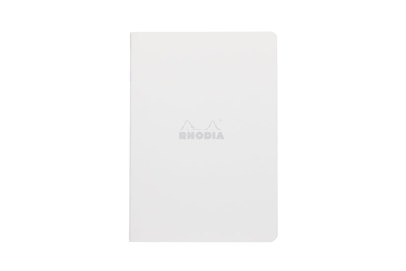 Rhodia Classic Side Staplebound A5 Notebook - Ice White, Graph