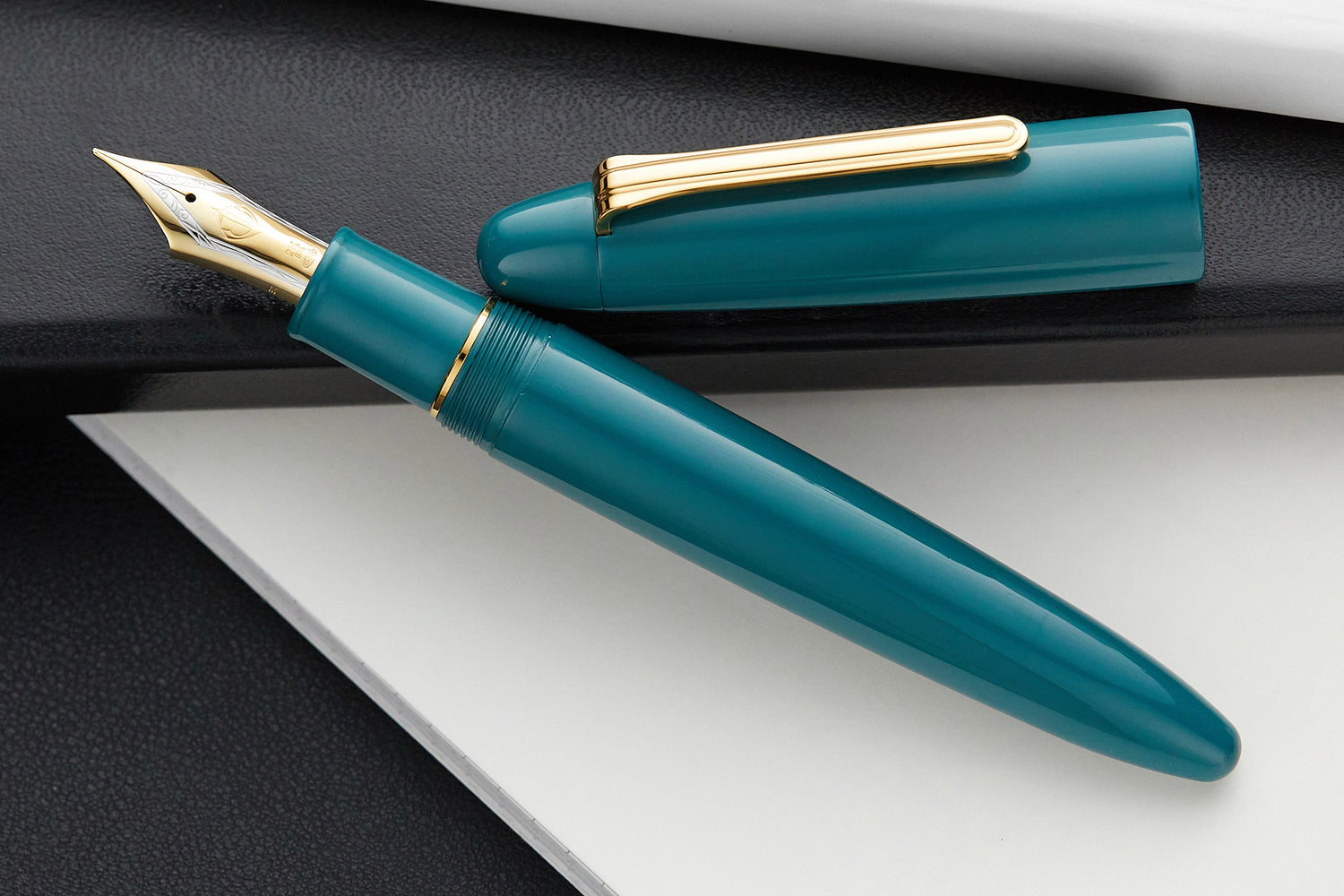 Sailor 1911 King of Pens Color Urushi Ebonite Fountain Pen - Teal Blue -  The Goulet Pen Company