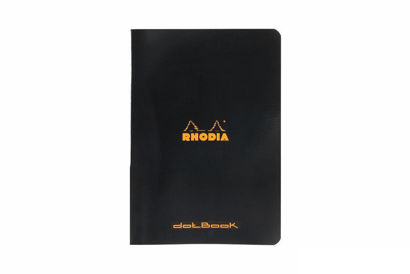Rhodia Classic Side Staplebound A5 Notebook - Black, Dot Grid