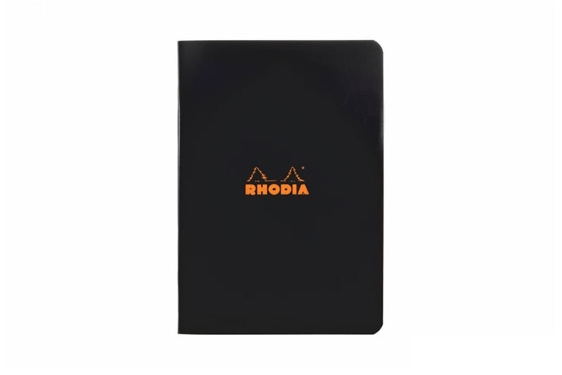 Rhodia Classic Side Staplebound A5 Notebook - Black, Lined