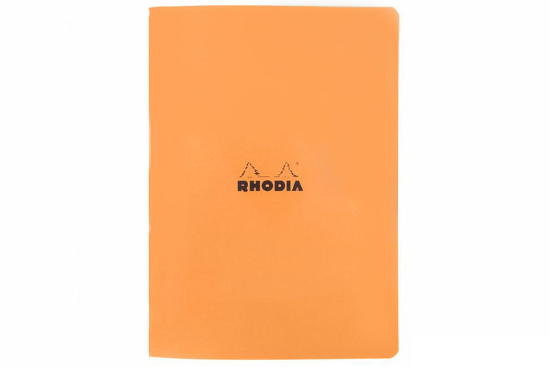Rhodia Classic Side Staplebound A4 Notebook - Orange, Lined